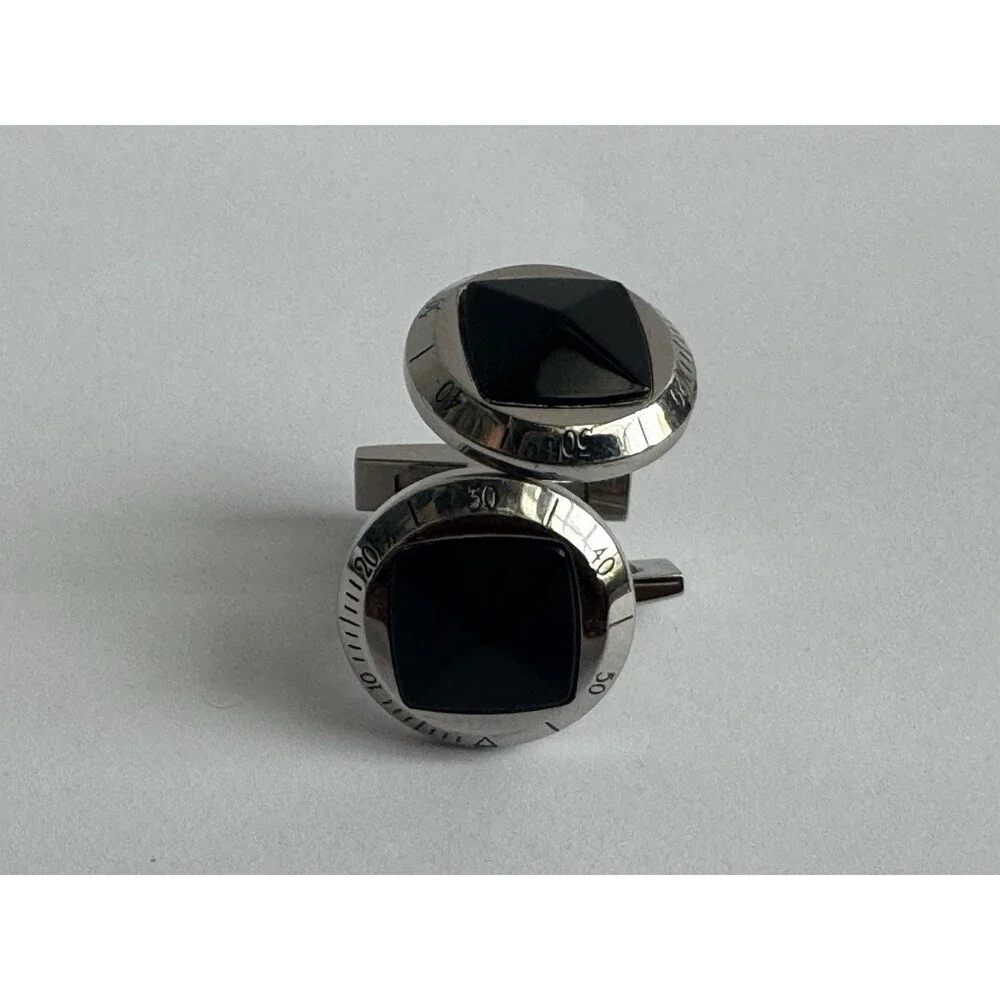 Cartier Pasha Watch Cufflinks Black SVL Luxury Large Button Jewelry
